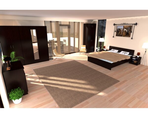 Dormitor SOFT wenge cu pat tapitat